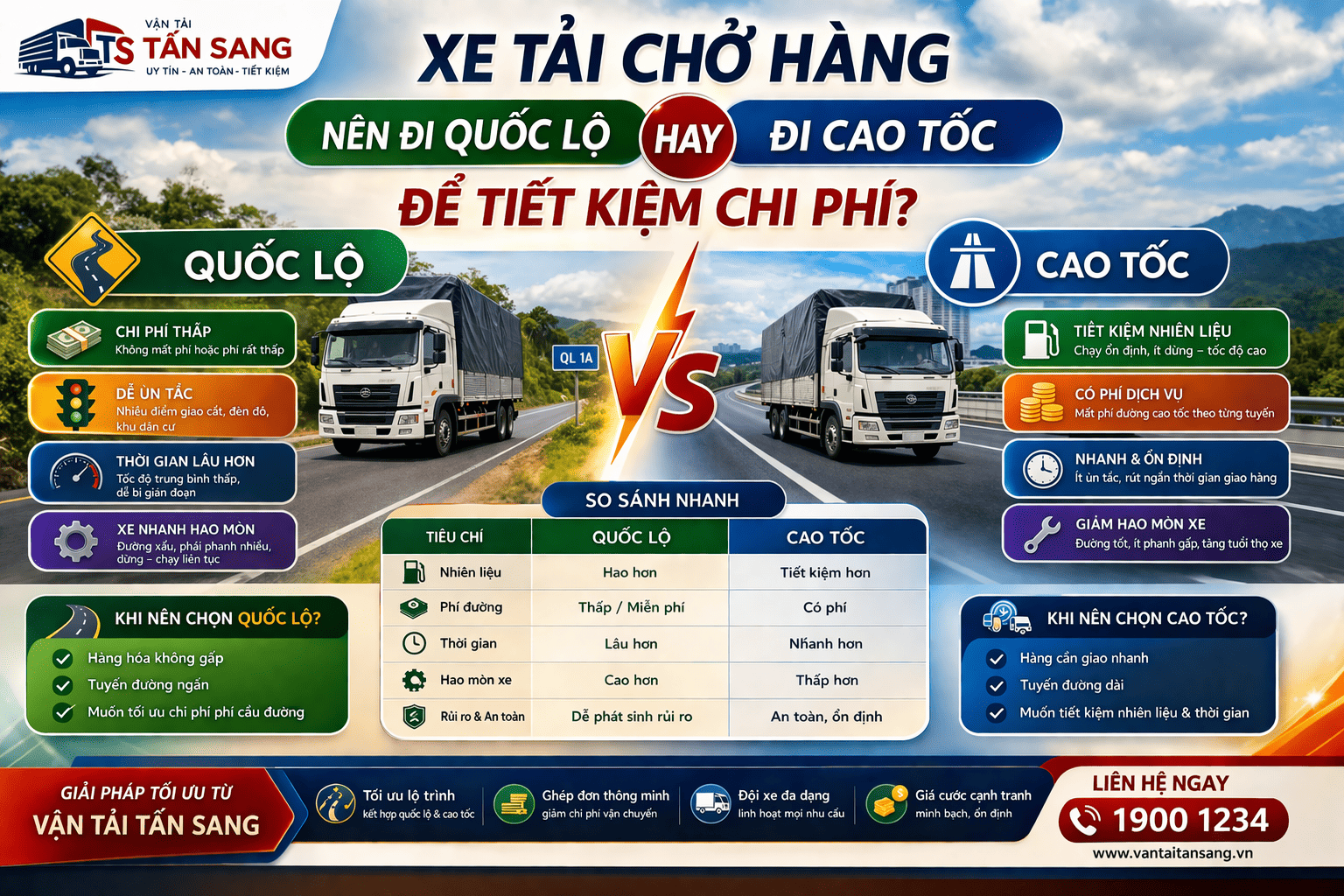Xe Tải Chở Hàng Nên Đi Quốc Lộ Hay Cao Tốc Để Tiết Kiệm Chi Phí?